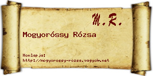 Mogyoróssy Rózsa névjegykártya