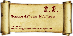 Mogyoróssy Rózsa névjegykártya